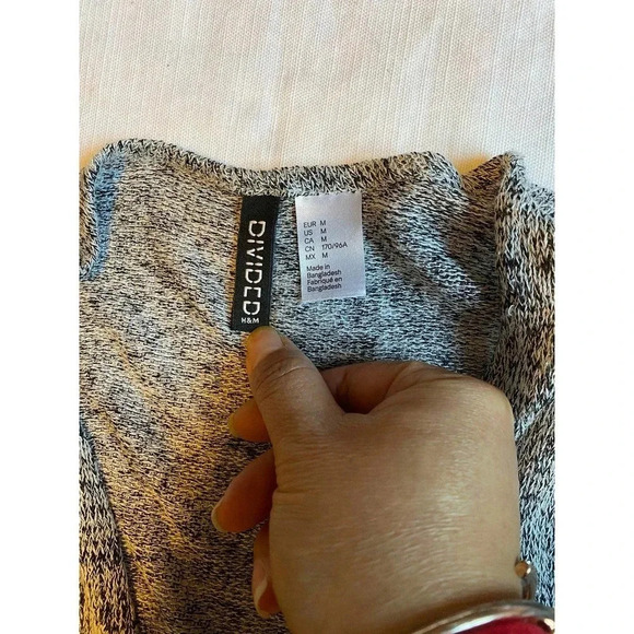 Y2K Divided By H&H Lightweight Knit Open Cardigan Women Size M Gray - Picture 4 of 4